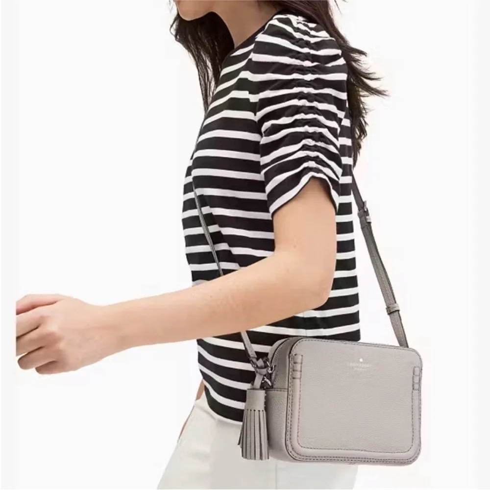 Kate Spade Orchard Street Arla Cityscape Gray Crossbody Tassel Travel Classic